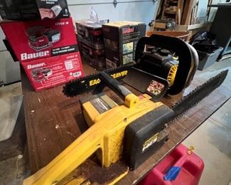 CHAIN SAWS, ELECTRIC AND GAS