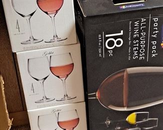 Dining - Boxed wine glasses for entertaining.