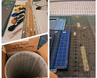 Rotary cutters, mats and cutting guides.