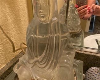 Crystal buddha french mounted to lamp