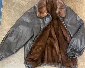 Wonderful reversible leather and mink mens jacket!