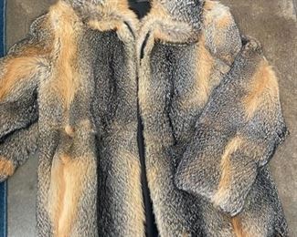 Mens fox fur coat