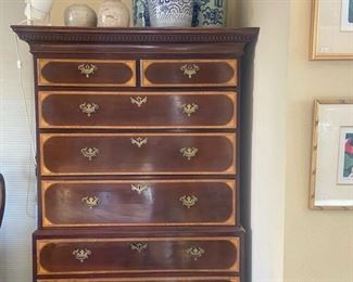 Period mahogany and inlay highboy, Always a statement piece!