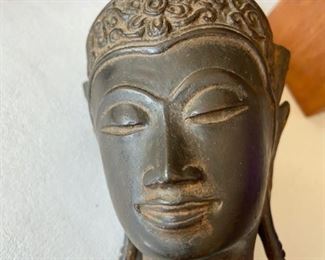 Thai bronze head on stand