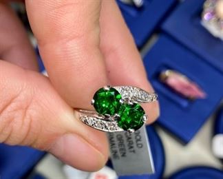 rare green Tourmaline ring