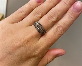 brown diamonds and gold ring