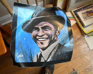 Frank Sinatra poster mounted on canvas. 
