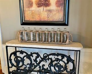 Marble & Iron Console 19th century and 20th century