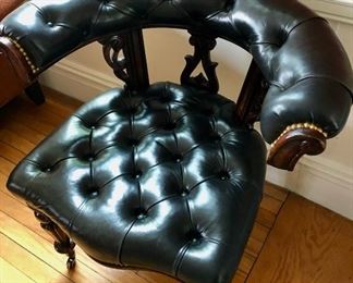 Early Victorian Leather Desk Chair – circa 1850 England
