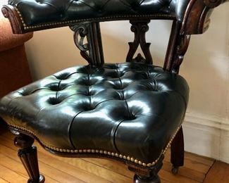 Early Victorian Leather Desk Chair – circa 1850 England
