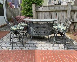 Cast aluminum patio set