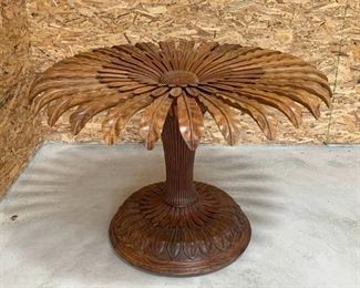 Large Teakwood Palm Tree Style Table