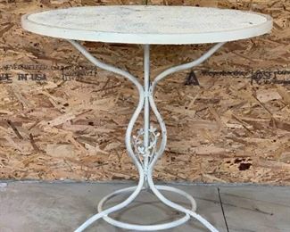 White Metal Patio Table