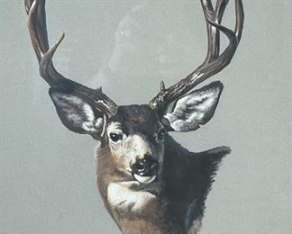 Original Art AJ Jeanie McCoy Deer Painting	Frame: 27x23.25in	
