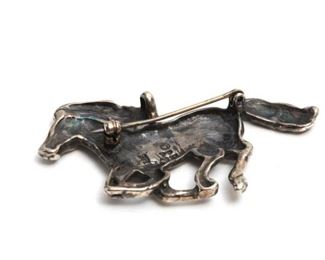 Liberty Sterling Silver Mustang Horse Brooch	1.5x2.1in	
