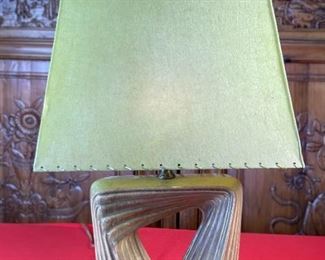 MCM Vintage Ceramic Abstract Lamp Green	24x15x10in	HxWxD
