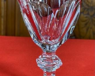 6pc Baccarat Harcourt Versailles Tall Water Goblets Crystal Glasses	6.5in h x 3.5in Diameter at opening	
