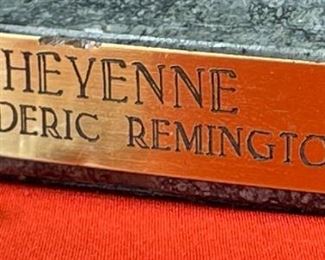 Frederic Remington Cheyenne Bronze Sculpture Statue  Vintage	21.5x22x10in	HxWxD
