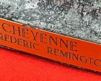 Frederic Remington Cheyenne Bronze Sculpture Statue  Vintage	21.5x22x10in	HxWxD
