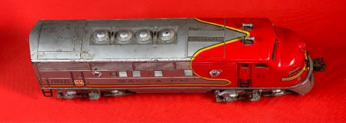 2pc Lionel Santa Fe 2333-20 Diesel Locomotive Train & 2333-20 Dummy F3 Train Postwar	4x2.5x13.5in	HxWxD
