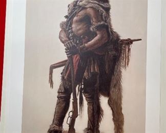 Signed James Bama Northern Cheyenne Wolf Scout Litho Greenwich Workshop Print	Print: 24.75x16.5in	
