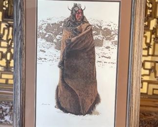 James Bama Blackfeet War Robe Greenwich Workshop Signed Print Framed	Frame: 28.75x20.75in	

