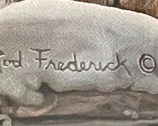 Signed Rod Frederick The Long Run Framed Litho Print	Frame: 19.75 x 56in	
