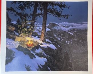 Signed Stephen Lyman Warmed By The View Limited Edition Litho Print Numbered	Print: 28 3/8x 32in	

