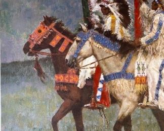 Signed Howard Terpning Prairie Knights Litho Print Limited Edition	Print: 21.75x25in	
