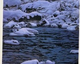 Signed Rod Frederick Breaking the Ice Litho Print Limited Edition	Print: 10 5/8 x 44.	
