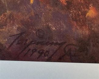 Signed Howard Terpning Digging In At Sappa Creek Litho Print	Print: 31x36in	
