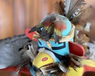 Vintage Hopi KWA Kachina Eagle Tino Youvella Native American  Katsina	20x26x7in	HxWxD
