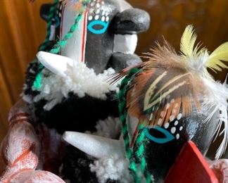 Vintage Hopi Kokopelli Couple Kachina Peter Yazzi Native American Katsina	Case: 16x11x11in	
