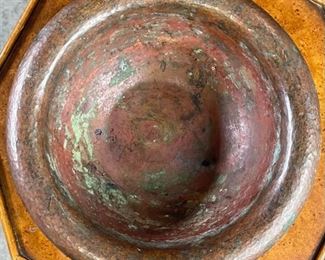 Primitive Hammered Copper Bowl Wide Rim	2.75in H x 9.25in Diameter	
