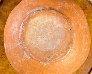 Tohono O'odham Papago Indian Clay Pottery Bowl Primitive Native American Pot     	6.5 in H x 8in Diameter at widest point	
