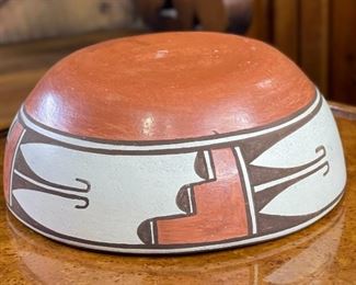 AS-IS Native American Pueblo Polychrome Pottery Bowl	3in H x 7.25inDiameter at rim	

