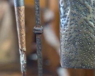 Antique Hugo Berger Goberg Ges Gesch Hammered Metal Table Gong Arts & Crafts Bell	12.5x9.5x3.75in	HxWxD
