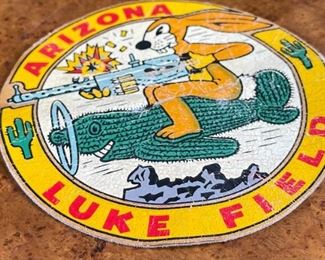 Original WWII US Army Air Corps Arizona Luke Field Leather Fighter Training Jacket Patch	4 7/8in Diameter	
