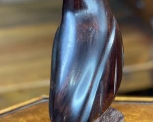 AS-IS Ironwood Carving Quail on Stump #2 Wood Sculpture Rustic	9.25x3x4.75in	HxWxD
