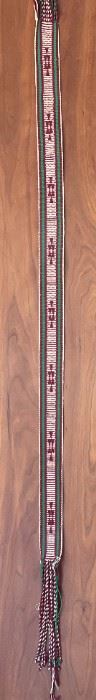 #2 Vintage Hopi Pueblo Ceremonial Belt Sash Kachina Dance Native American  Pueblo Warp Float	71in Long x 2.5in Wide	
