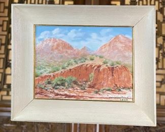 Original Art Hurlstone Fairchild Cañada del Oro Cliffs on Proctor’s Ranch 1958	Frame: 18.5x22.5in  Board: 12x16in	

