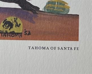 5pc Navajo Quincy Tahoma Litho Prints Lithograph 1972 H. Tutt Native American of Santa Fe Art Unframed	24.75x16.75 Image: 19x12in	
