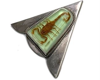 5pc Vintage Southwest Sterling Silver REAL Scorpion Ranger Set Bolo Tie, Belt Buckle, Belt Tip, Collar Tips Cowboy 	Buckle: Takes up to 1.5in Belt 3x3in	
