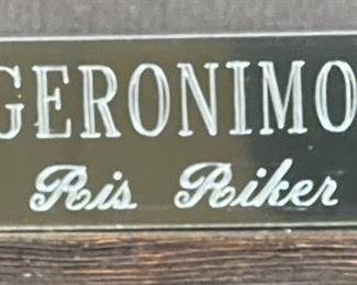 Original Art Geronimo Ris Riker Pastel on Velour Painting Native American Frame: 47.25x37.25in