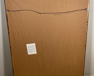 Original Art Geronimo Ris Riker Pastel on Velour Painting Native American Frame: 47.25x37.25in