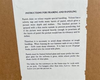 Original Art Geronimo Ris Riker Pastel on Velour Painting Native American Frame: 47.25x37.25in