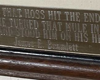 Original James E Bramlett Hoss Hit The End Framed Pen & Ink Sketch Cowboy/Western Art Frame: 18.5x22.5in