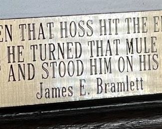 Original James E Bramlett Hoss Hit The End Framed Pen & Ink Sketch Cowboy/Western Art Frame: 18.5x22.5in