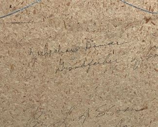 Yeibichai Dancer Navajo Sand Painting L.A. Lillie A. Sloan Holbrook Native American Sandpainting Frame: 23x23in