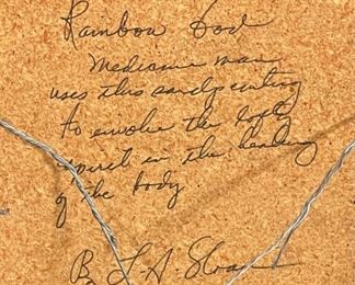 Navajo Rainbow Medicine Man Sand Painting L.A. Lillie A. Sloan Native American Sandpainting Frame: 18.25x12.25in